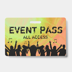 All Access Pass Concert Event Staff Badge ID Badge