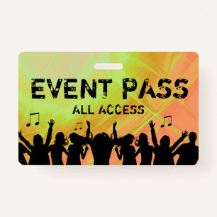 All Access Pass Concert Event Staff Badge ID Badge