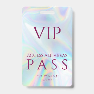 All Access Pass Holographic VIP Festival Custom ID Badge