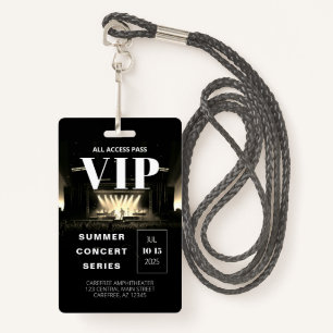 All Access Pass QR Code Concert Badge ID Badge