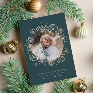 All Aflurry   Single Photo Foil Holiday Card