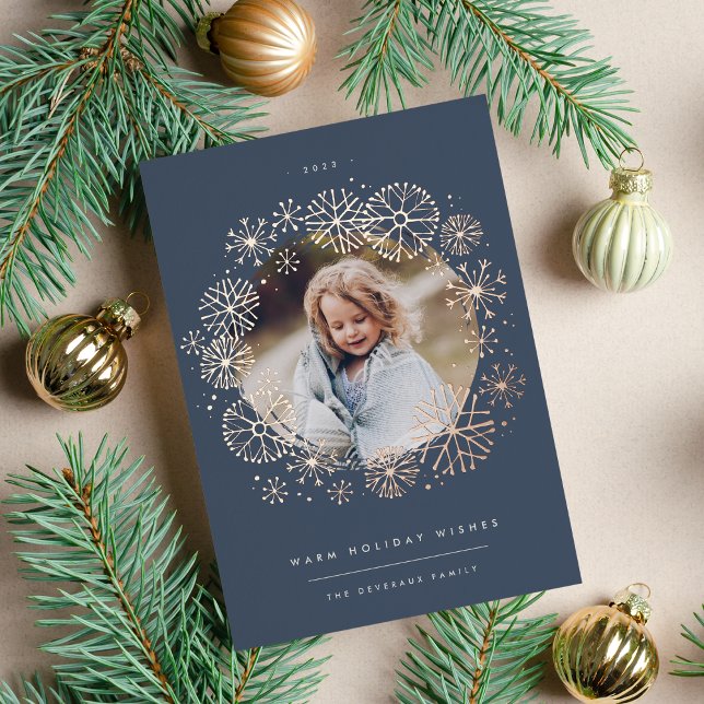 All Aflurry | Single Photo Foil Holiday Card (Creator Uploaded)