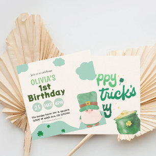 All age gender neutral st. Patrick’s day birthday  Invitation