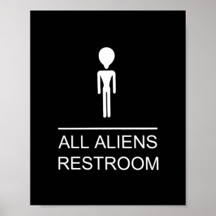 ALL ALIENS RESTROOM  POSTER