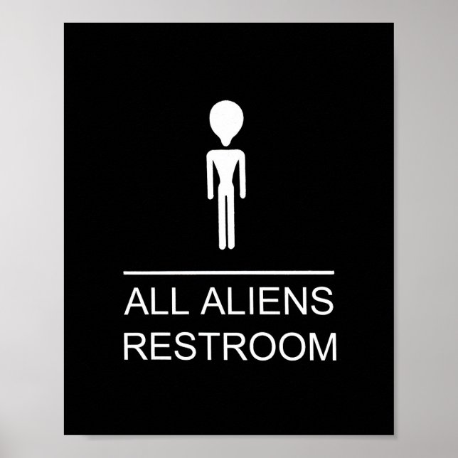 ALL ALIENS RESTROOM  POSTER (Front)