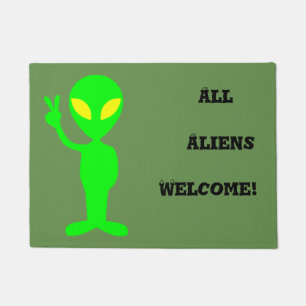 "All Aliens Welcome!" Funny Doormat