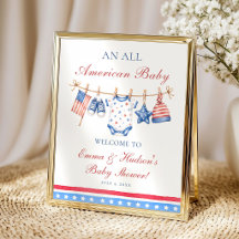 All American 4th of July Baby Shower Welcome
