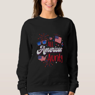 All American Aunty Women American Flag 4th of July Sweatshirt