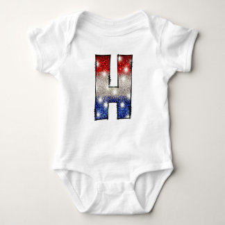 All American Baby Letter H - July 4th USA Baby Bodysuit