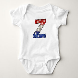 All American Baby Letter Z - July 4th USA Bodysuit