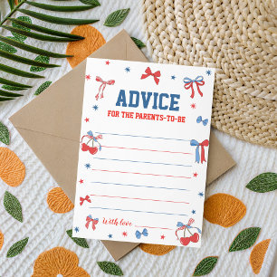 All American Baby Shower Advice Card Bows