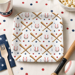 All American Baseball Party Paper Plate