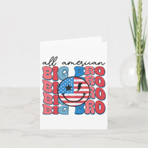 All American Big Bro Groovy Matching Family 4th Of Card