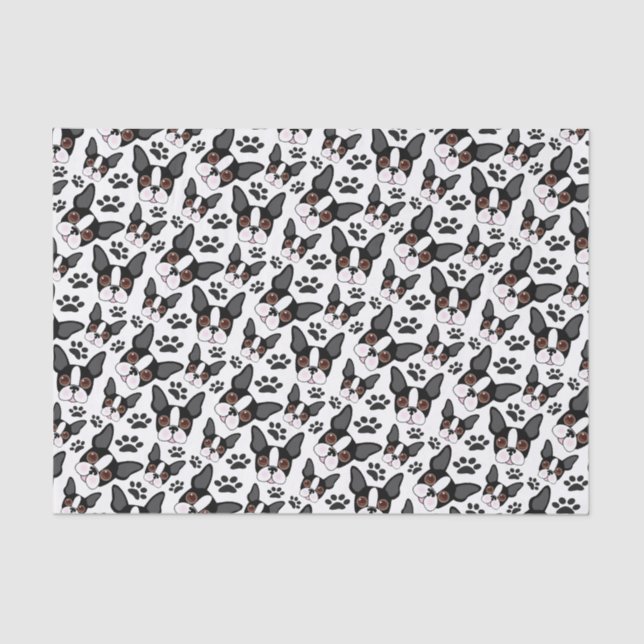 All American Boston Terrier Pet Puppy Dog Tissue Paper (Front)