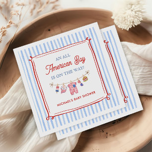 All American Boy 4th July Baby Shower Napkin