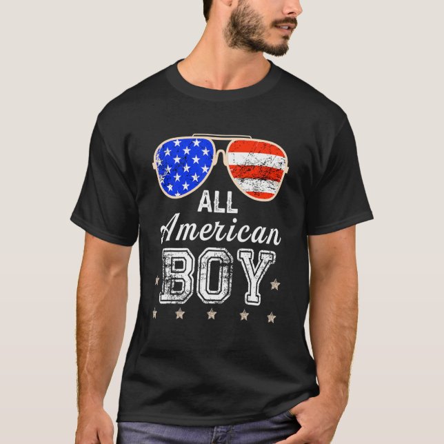 All American Boy 4th Of July Boys Kids Sunglasses  T-Shirt (Front)