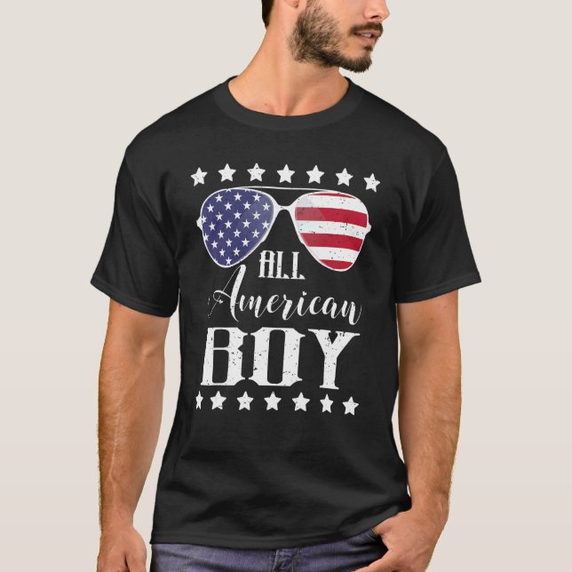 All American Boy 4th Of July Boys Kids Sunglasses  T-Shirt (Front)