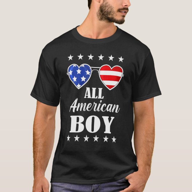All American Boy 4th Of July Boys Kids Sunglasses  T-Shirt (Front)