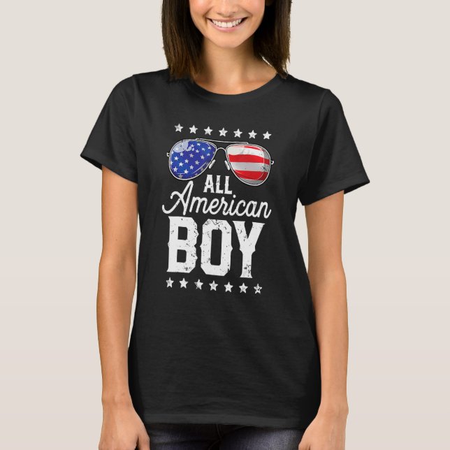 All American Boy 4th Of July Boys Kids Sunglasses  T-Shirt (Front)
