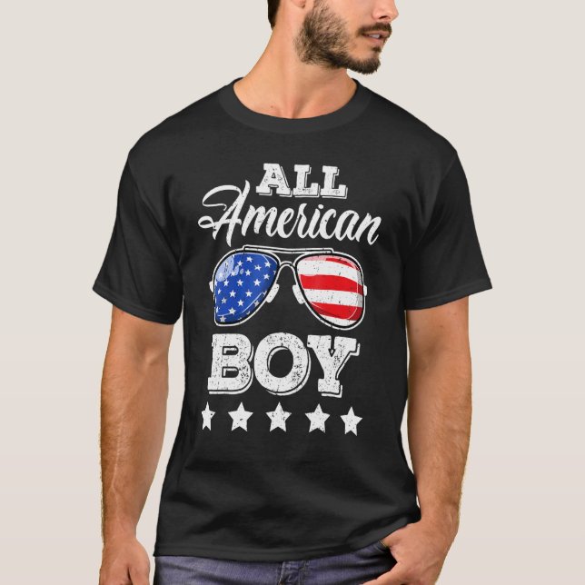 All American Boy 4th Of July Boys Kids Sunglasses  T-Shirt (Front)