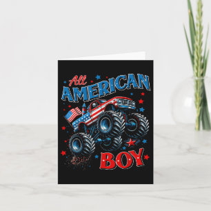 All American Boy 4th Of July Monster Truck Patriot Card