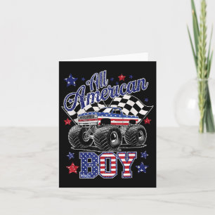All American Boy 4th Of July Monster Truck Patriot Card