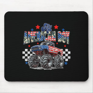 All American Boy 4th Of July Monster Truck Patriot Mouse Pad