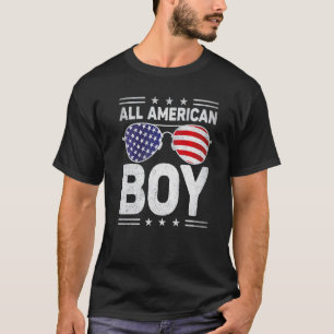 All American Boy 4th Of July Sunglasses Us Flag T-Shirt