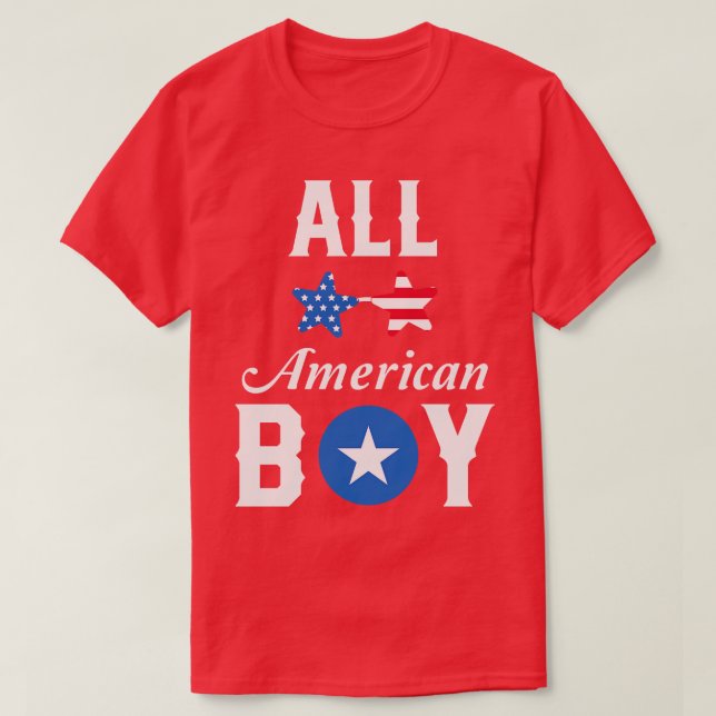 All American Boy 4th of July T-Shirt (Design Front)