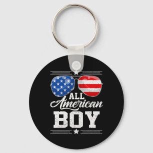 All American Boy 4th Of July Usa Sungles Family Ma Key Ring