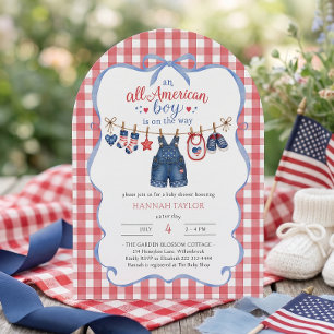 All American Boy Baby Shower Invitation