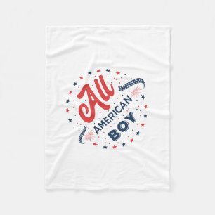 All American Boy Badge Fleece Blanket