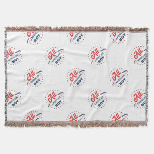 All American Boy Badge Throw Blanket