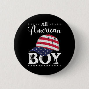 All American Boy Cap - 4th July 6 Cm Round Badge