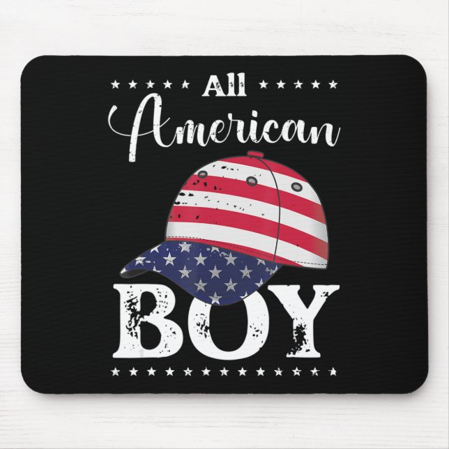 All American Boy Cap - 4th July  Mouse Pad (Front)
