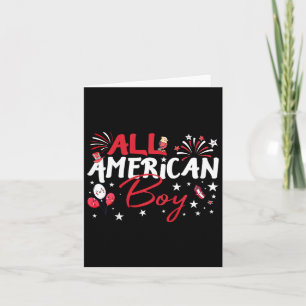 All American Boy For Independence Day Boys Patriot Card