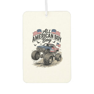 All American Boy Patriotic Monster Truck T-Shirt_1 Car Air Freshener