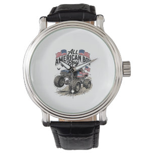 All American Boy Patriotic Monster Truck T-Shirt_1 Watch