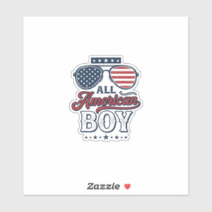 All American Boy Patriotic Sunglasses Shirt Design