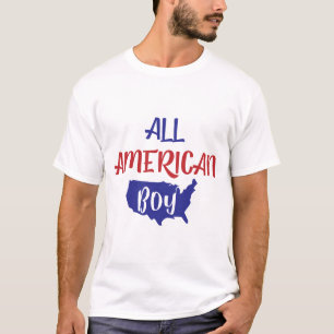 All American Boy Patriotic USA Map Kids T-Shirt