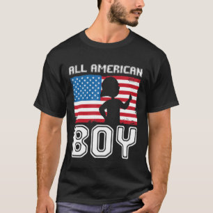 All American Boy Pride 4th Of July Usa Flags Patri T-Shirt