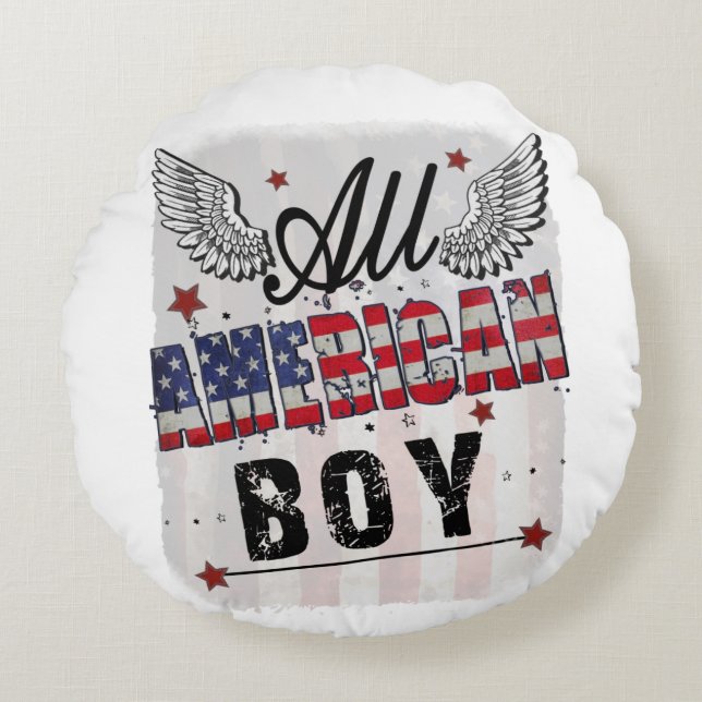 All American Boy Round Cushion (Front)