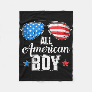 All American Boy Us Flag Sungles For Matching 4th Fleece Blanket