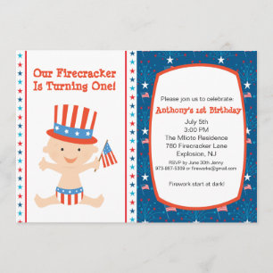 All American Boys First Birthday Invitation