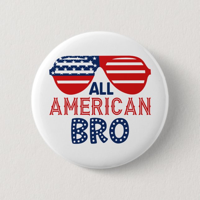 All american bro 6 cm round badge (Front)