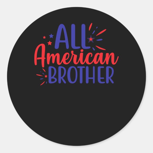 All American Brother Classic Round Sticker (Front)