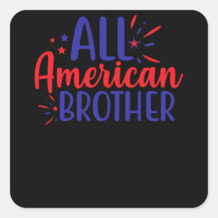 All American Brother Square Sticker
