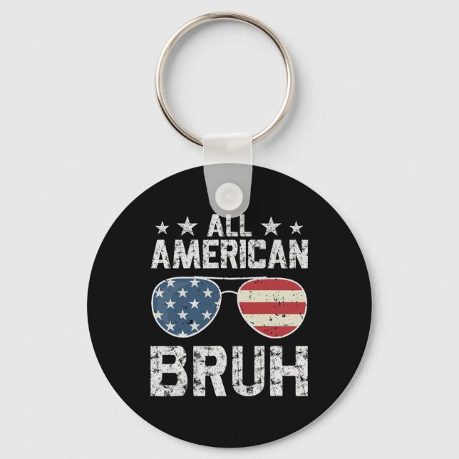 All American Bruh 4th Of July Boy  Key Ring (Front)