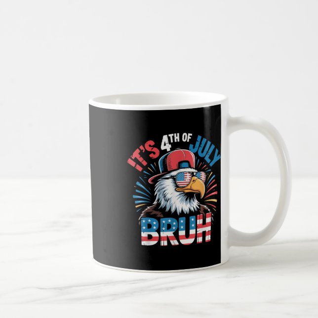 All American Bruh 4th Of July Boys Kids Patriotic  Coffee Mug (Right)