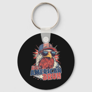 All American Bruh 4th Of July Boys Kids Patriotic Key Ring